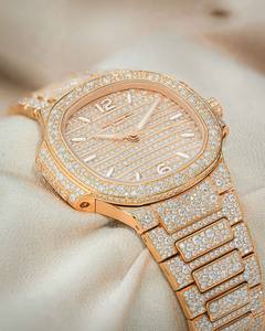 Montre automatique de luxe unisexe en or, entièrement sertie de diamants véritables VVS, style Hip Hop, édition limitée, pour affaires - Product Image 1