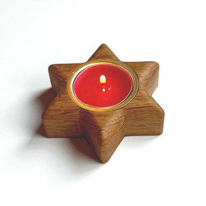 <b>Wooden</b> <b>Star</b> Tea Light Holder Natural Wood Candle Stand Home Decoration - Product Image 1
