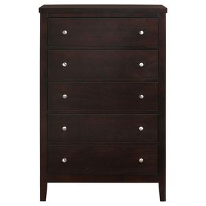 Comò elegante a 5 cassetti Payton Warm Brown con finitura marrone caldo - Product Image 4