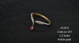 Bracelet manchette en zircone cubique 12072, bracelet en pierre rouge, bracelet plaqué rhodium, bracelet en laiton avec zircone cubique, bijoux pour femme, idéal pour les soirées - Product Image 6
