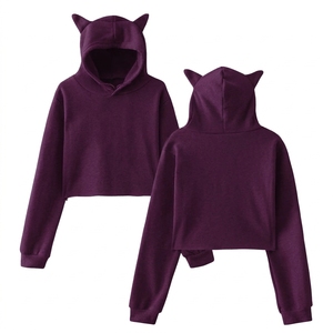 Sudaderas Cortas Blancas Personalizadas al por Mayor con LOGO para Mujer, Sudadera Corta de Algodón para Mujer, Sudadera Corta Estilo Streetwear - Product Image 1