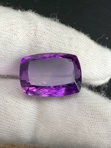 Pierre précieuse d'améthyste violette naturelle, pierre brute facettée, coupe octogonale, certifiée IGI, effet lumineux, pour la fabrication de bijoux, vente en gros - Product Image 3