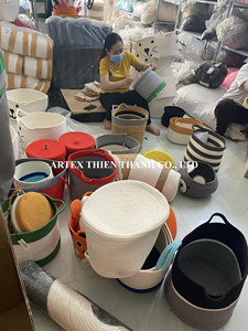 Handmade Cotton <b>Box</b> Gergean Ramadan Basket Cotton Organizer Basket with Lid High Quality Factory Manufacturer - Product Image 3