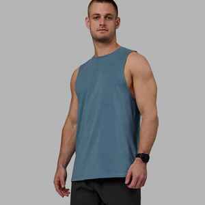 Men's O-Neck Solid <b>Mint</b> <b>Green</b> 100% Cotton Tank <b>Top</b> Breathable Knitted Sleeveless Casual Wear - Product Image 1