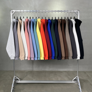 เสื้อฮู้ดโอเวอร์ไซส์ผู้ชาย สีพื้น ผ้าฝ้ายทอ แขนยาว มีกระเป๋า ซิปยาวเต็มตัว สไตล์สตรีทแวร์ สำหรับฤดูหนาว - Product Image 3