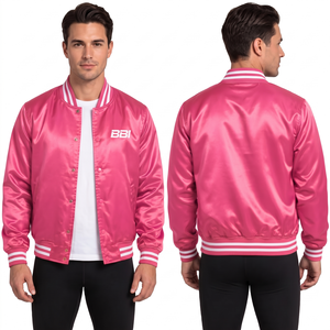 Chaqueta de satén tejida impermeable verde bosque para hombre, con cuello alto y broches frontales, cortavientos de invierno, venta al por mayor directa de fábrica OEM - Product Image 5