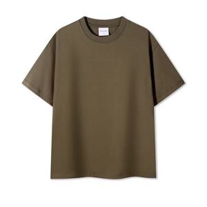 Camiseta Oversize de Algodón para Hombre, Manga Corta, Cuello Redondo, Color Liso, Ajuste Regular, Tejido Liso Teñido - Product Image 3