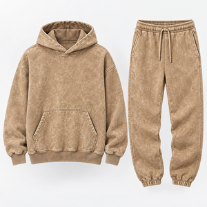 Ensemble de survêtement d'hiver pour homme personnalisé, coupe classique, style streetwear, à capuche, deux pièces, imprimé, respirant, 100% coton - Product Image 2