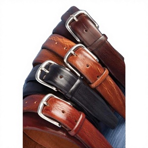 Cinturón Cuadrado de Cuero Genuino de Búfalo con Hebilla de Acero Sólido, Estilo Vintage, Formal, Transpirable, Ecológico y de Alta Resistencia, Muy Solicitado - Product Image 1