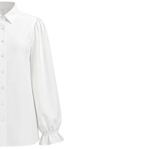 Manufacturer Custom <b>White</b> and Black Women Long Sleeve Blouse and <b>Maxi</b> Skirt Set Button Up High Waist Modest Two Piece Outfit OEM - Product Image 3