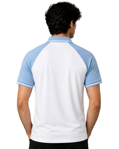 Manufacture Custom <b>White</b> Sky Blue Mens Polo T Shirt Casual Sportswear Breathable Summer Golf Shirt Premium Raglan Sleeve <b>Tee</b> - Product Image 2