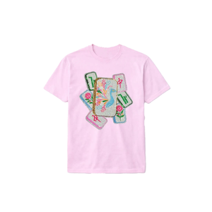 Ready to Ship Women's Casual Mahjong Loose Fit <b>T</b>-<b>Shirts</b> Hand Embroidered <b>Sequins</b> Beading Famous Wholesale 100% Cotton Adults - Product Image 1