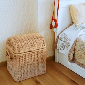Best price woven rattan chest high quality wicker toy <b>storage</b> bedroom decor <b>clothes</b> organizer basket - Product Image 6