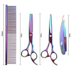 Kit de Tijeras de Peluquería Profesionales de Acero Inoxidable para Cortar y Entresacar Cabello, Juego de Tijeras de Peluquero Afiladas - Product Image 1