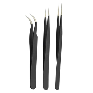 ชุดแหนบต่อขนตาปลายเรียบ 90 องศา ยี่ห้อสั่งทำพิเศษ วัสดุไฟเบอร์กันลื่น ผลิตจากเหล็กกล้าไร้สนิมญี่ปุ่น ป้องกันไฟฟ้าสถิต - Product Image 3