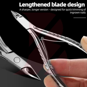 Cortacutículas de Acero Inoxidable con Mango Texturizado, Cortador de Uñas de Precisión para Manicura y Pedicura, Herramientas de Belleza - Product Image 4