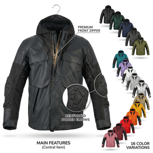 Veste de moto à capuche personnalisée pour l'hiver, doublure thermique, imperméable, équipement de conduite isolé avec protection par armure, vestes de moto personnalisées - Product Image 1