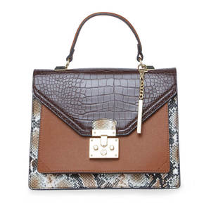 Bolso de Mano de Cuero Genuino para Mujer, con Solapa y Patrón de Cocodrilo, Ligero y Moderno, para Viajes Diarios - Product Image 1