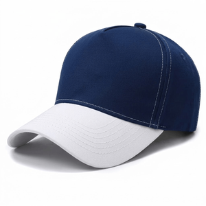 Casquette de baseball unisexe à 6 panneaux, couleur unie, réglable, avec logo brodé en fil de coton sur le devant, style décontracté - Product Image 1
