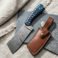Viking Art Handgemaakte Ecologische Gesmede Damascus Staal Mini Hakmes 6-7.9 inch Pakka Houten Handvat Industrieel Ambidextrous