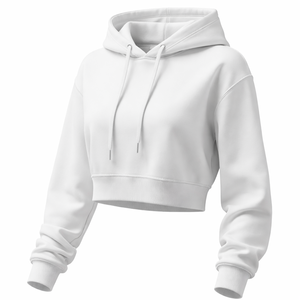 Bulk Order Custom <b>White</b> Cropped <b>Hoodie</b> - Premium Quality OEM Manufacturer Wholesale <b>for</b> <b>Women</b> - Product Image 3