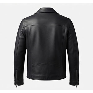 Men's <b>Real</b> <b>Leather</b> Motorcycle <b>Jacket</b> Genuine Cowhide Classic Biker <b>Jacket</b> Heavy Duty Full Zip Casual Winter Outerwear <b>Jacket</b> - Product Image 4