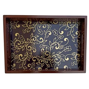 Bandeja de Servir de Madera con Diseño Impreso de Primera Calidad, Bandejas de Servir Impermeables con Revestimiento de Esmalte, Bandeja para Aperitivos, Cena y Desayuno - Product Image 2