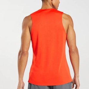 Men's Summer Workout Tank Tops Breathable Active Wear Sleeveless Plain Gym Clothing with <b>Badge</b> Decoration Solid Color Top - Product Image 2