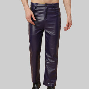Pantalon en cuir décontracté pour homme, léger, taille élastique, taille mi-haute, impression de logo personnalisée, vente en gros, meilleur prix - Product Image 1