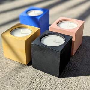 Porte-bougie en béton fait main TCE Premium pour la décoration de la maison, centre de table, hôtel, restaurant, cadeau et aménagement intérieur - Product Image 1