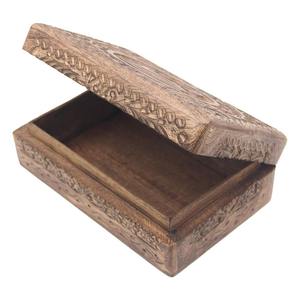 Caja Decorativa de Madera de Mango con Diseño de Hoja de Pentagrama, Tallada a Mano, para Joyería, de Brownwood Handicrafts - Product Image 1