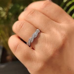 Anillo Infinito con Diamante Redondo de Moissanita, Diseño Único, Unisex, Plata 925 Original, Regalo para Novios, Ideal para Bodas y Fiestas - Product Image 6