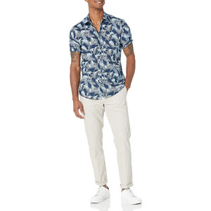 Camiseta de Playa con Logotipo Personalizado al por Mayor, Estampado Tropical Hawaiano, Fabricante OEM, Marca Privada, Camisetas de Playa para Hombre, Transpirables, de Algodón - Product Image 6