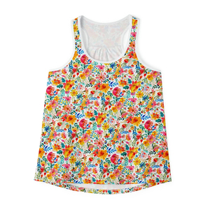 เสื้อกล้ามผู้หญิงคุณภาพสูง ลายดอกไม้สีสันสดใส เสื้อออกกำลังกายสำหรับผู้หญิง - Product Image 1