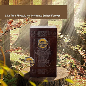 Premium Walnut Wood Funeral Urn Solid Rosewood Ashes Urn for Adults Wooden Cremation Urn with Engraved Design Traditional Wooden - Product Image 3