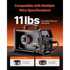 Soldadora MIG Sinérgica 200A 4 en 1, Multiproceso (MIG con Gas/MIG con Hilo Tubular/Electrodo/MIG Lift TIG), 110V/2, Máquina Manual para Soldadura por Arco Metálico - Product Image 6