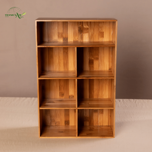 Plateau de rangement en bambou multi-compartiments avec un design pliable moderne, portable et durable pour l'organisation des aliments et de la vaisselle - Product Image 5