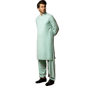 Transpirable hombres verano algodón Shalwar Kameez invierno al aire libre nueva moda manga larga liso en blanco hombres Shalwar Kameez - Product Image 1