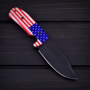 Couteau de chasse et de survie à lame fixe, fait main, revêtement noir, OEM, EDC, pour camping et chasse en extérieur, USA EU - Product Image 3