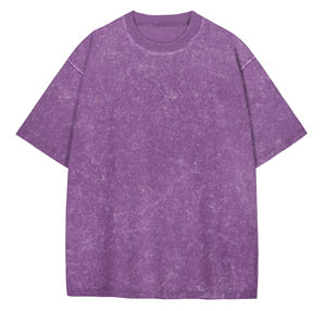 เสื้อยืดแฟชั่นผู้หญิงคุณภาพสูง ทรงโอเวอร์ไซส์ สั่งทำพิเศษ ล้างสีแบบแอซิด แขนเสื้อแบบดรอป ผลิตจากวัสดุที่ดีที่สุด - Product Image 4