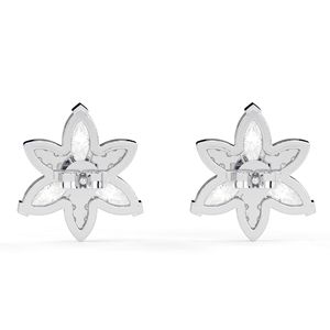 <b>Cute</b> Marquise Cut Moissanite Floral Stud <b>Earrings</b> for Women - Product Image 5