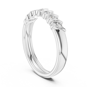 Anillo de Diamantes Cultivados en Laboratorio SERENITY WAVE, Oro Blanco Sólido de 18 Quilates con Baño de Rodio, Estilo Minimalista, para Compromiso, Boda, Fiesta, Regalo de San Valentín - Product Image 2