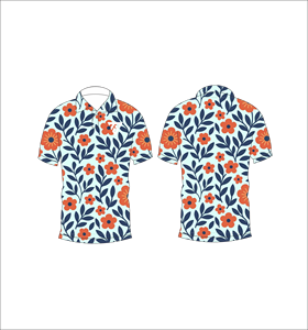 Camiseta Polo Personalizada con Estampado de Hojas Florales Naranjas, Manga Corta, Informal, Transpirable, Unisex, para Verano - Product Image 6