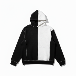 Sudadera con Capucha Oversize de Dos Tonos y Bloques de Color, Estilo Urbano, de Alta Calidad, de Algodón Grueso, Unisex, Venta al por Mayor Personalizada - Product Image 1