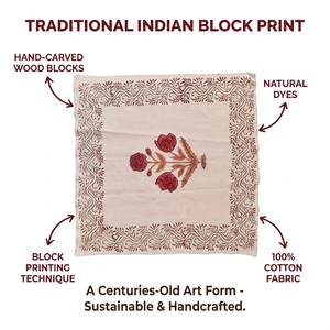 Servilletas Cuadradas de Algodón con Estampado Floral Hecho a Mano, Artesanía de Jaipur, 60x60cm, para Bodas, Eventos de Lujo, Decoración del Hogar - Product Image 6