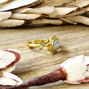 Unique Best Design Moonstone Gold <b>Ring</b> <b>Boho</b> Brass <b>Rings</b> For Women 18k Gold Plated Ethnic Filigree <b>Ring</b> For Wholesale/OEM/ODM - Product Image 4