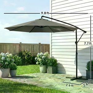 Copertura Impermeabile Quadrata per Ombrellone da Patio, 3m di Diametro, per Palo in Acciaio Inox/Ferro e Legno, per Uso Esterno, Spiaggia, Ristorante, Hotel, Protezione dalla Pioggia - Product Image 2