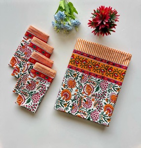 Magnifiques serviettes carrées en coton faites à la main, imprimées à la main, colorées, durables et bio, 16x16 pouces, vente en gros - Product Image 3