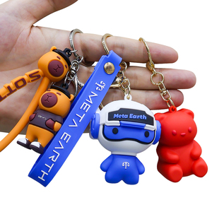 Porte-clés personnalisé en PVC 3D, figurine de dessin animé, impression UV, matériau en caoutchouc souple, charme de sac Kawaii pour logo personnalisé, cadeaux promotionnels - Product Image 2