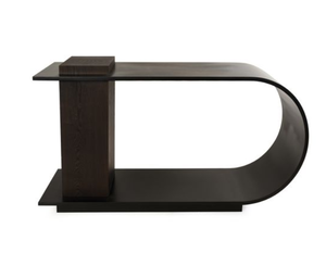 <b>Black</b> Acrylic <b>Console</b> Table Curved Living Room Side Table Display Rack Magazine Stand - Product Image 1